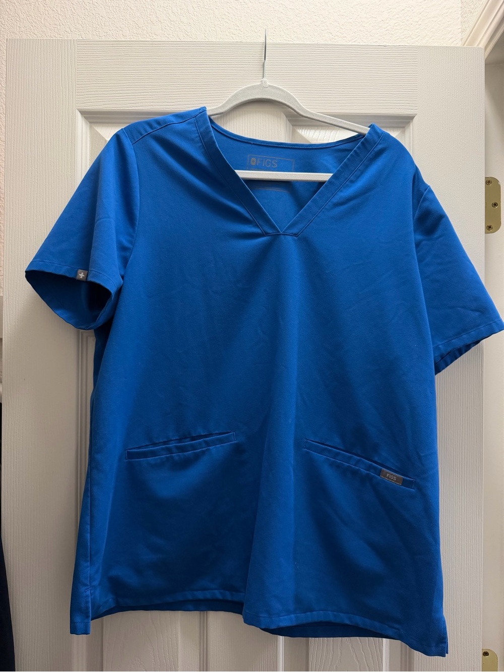 Figs Royal Blue V-Neck Scrub Top